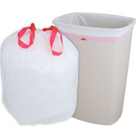 LDPE 高压 白色穿绳垃圾袋，厨房用垃圾袋 45升