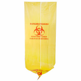 HDPE黄色印刷八折垃圾袋，医疗垃圾袋，有手指位，700*900*0.020mm